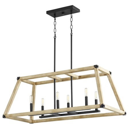 Quorum 6 Lights Noir W/ Driftwood Finish Entry 6589-6-69